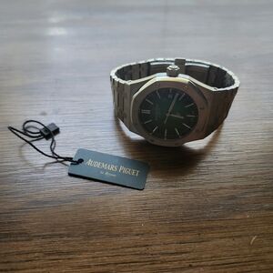 Audemars Piguet Silver and Green Watch